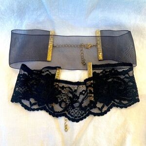 Vintage black lace mesh choker necklaces